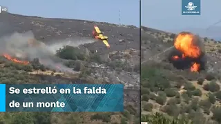 Se estrella avión cisterna que operaba en el incendio en la isla de Eubea, en Grecia