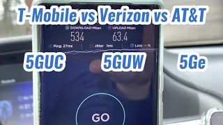 T-Mobile & Verizon 5G Versus! 5G UC vs. 5G UW | N77 C Band N41 & AT&T