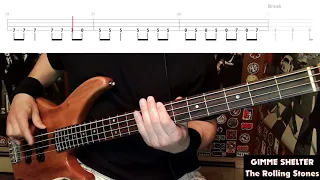 Gimme Shelter by The Rolling Stones - Bass Cover with Tabs Play-Along