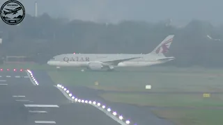 Wing-fluff & drumskins on this stunning Qatar 787-8 Dreamliner (A7-BCD) departing Birmingham Airport