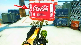 ЧТО БУДЕТ если ВЫСТРЕЛИТЬ в БОЛЬШУЮ банку COCA COLA из AWP DRAGON LORE в CS GO