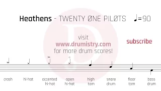 Twenty One Pilots - Heathens Drum Score
