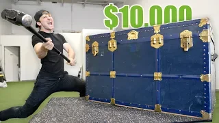 BREAKING INTO A $10,000 GIANT MYSTERY CHEST!! (Buying $10,000 Lost Luggage Mystery Auction)