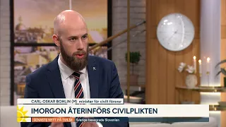 Imorgon återinförs civilplikten: ”Vårt samhälle är sårbart” | Nyhetsmorgon | TV4 & TV4 Play