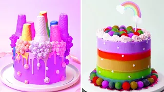 Most Beautiful Rainbow Cake Tutorials | Awesome Colorful Cake Decorating Ideas | So Tasty Cake