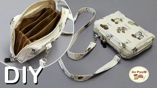 DIY, Zipper sling bag with divided compartments inside