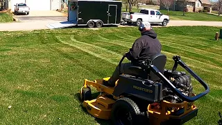 First Mows and Small Leaf Cleanup Without Bagging ( Lawn Care Vlog #3 )