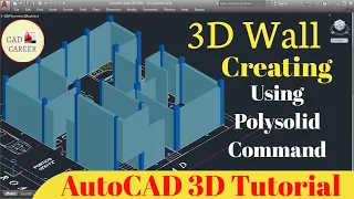 How to Create 3D wall in AutoCAD || how to Create 3D wall in Autocad || 3D wall Create by Polysolid