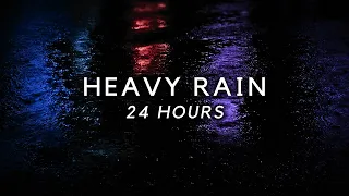 Heavy Rain All Night for Sleep - 24 Hours Strong Rain for Sleeping & Insomnia Relief