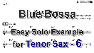 Blue Bossa - Easy Solo Example for Tenor Sax - 6