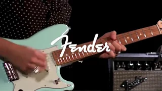 Fender Duo Sonic Electric Guitar, Pau Ferro, Surf Green | Gear4music demo