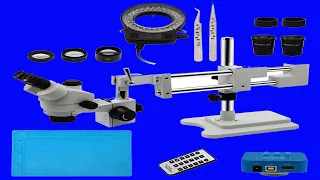Microscope with Double Arm Boom Stand with | AmScope Dual-Arm Boom-stand Assembly