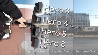 GoPro Hero 3 Black, 4 Session, 5 Black and 8 Black - Video Quality Comparison !! (Short Version)