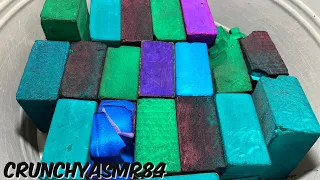 20 Dyed Teal, Blue & Purple Blocks | Oddly Satisfying | ASMR | Sleep Aid