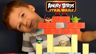 Игрушки Энгри Бёрдс Звёздные Войны на русском. Angry Birds Star Wars Jenga Jedi Battle Toys Review