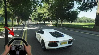 ★ Forza Horizon 4 Lamborghini Aventador | Steering Wheel + Paddle Shifters | Real Hands Gameplay