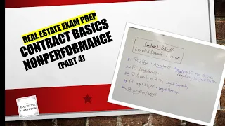 Contract Basics (Part 4) NonPerfomance of Parties |  Real Estate Exam Prep Videos