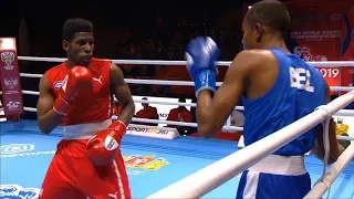 Round of 32 (63kg)  CRUZ GOMEZ Andy (CUB) vs DIALLO Ibrahima Bea Jr (BEL) /AIBA World 2019