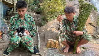 Building a house for small dogs, weaving baskets to catch stream fish | Survive in the forest.