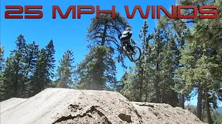 25 MPH Winds knocked out the power and we got stuck on the lifts! Snow Summit Bike Park 6/19/23