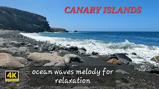 Ocean waves in Fuerteventura,  Ajuy. Relaxing. 4K. 🌼