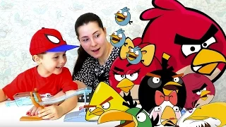 ЗЛЫЕ ПТИЧКИ ЭНГРИ БЕРДЗ - стреляем из рогатки (Angry Birds - shoot a slingshot)