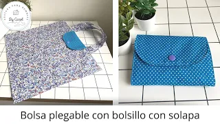 Tutorial costura: ¿Cómo hacer una bolsa plegable con bolsillo con solapa?