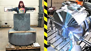 Machining HUGE 4 Ton Rock Drill Head with CNC machines