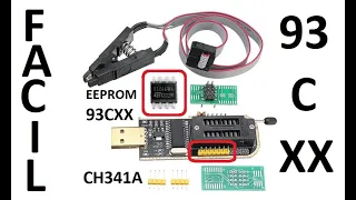 Programador CH341A + Pinza + 93C46 / 93C56 / 93C66 + AsProgrammer