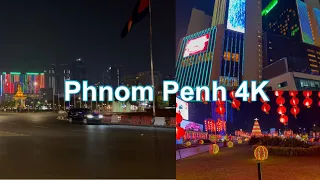 Walking tour in Phnom Penh City at night 🌃  by [4K]