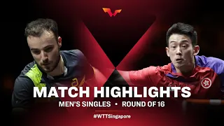 Simon Gauzy vs Wong Chun Ting | WTT Cup Finals Singapore 2021 | MS | R16