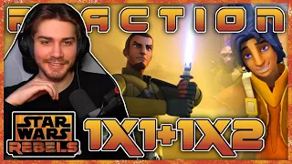 STAR WARS: REBELS 1x1 + 1x2 REACTION!! | First Time Watching