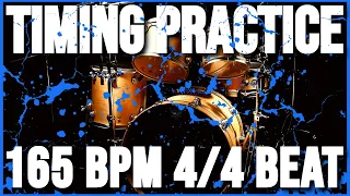 165 BPM | Timing Practice | 4/4 Simple Drum Beat | Metronome