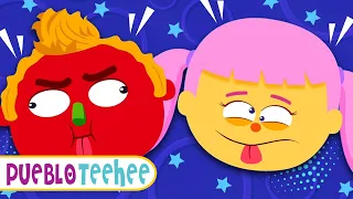 ¡Pongamos caras raras! - Canciones infantiles divertidas con Len y Mini | Pueblo Teehee