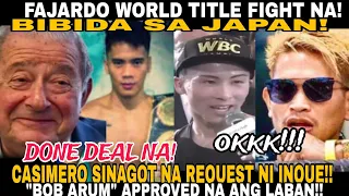 BREAKING! DONE DEAL NA! CASIMERO SUMAGOT NA SA REQUEST NI INOUE!! MIEL FAJARDO TITLE FIGHT NA! ARUM?