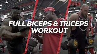 Full Biceps and Triceps Workout | IFBB Pro Blessing Awodibu ft. Andrew Jacked & Quentin Berghmans