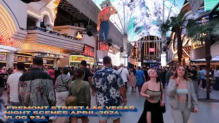 FREMONT STREET LAS VEGAS NIGHT SCENES APRIL 2024 VLOG 934