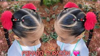 PEINADO EN CORAZÓN IDEAL PARA SAN VALENTÍN 🏹💘 PEINADOS PARA NIÑAS HAIRSTYLE FOR SAINT VALENTINE 💘💌