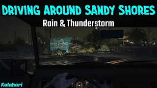 GTA V - 8 Hours Driving In Heavy Rain At Night, No Ads