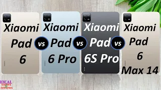 xiaomi pad 6 vs xiaomi pad 6 pro vs xiaomi pad 6S pro vs xiaomi pad 6 max 14