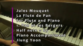 Piano Part- Mouquet, La Flute de Pan for Flute and Piano, I. Pan et les Bergers, Half note=65