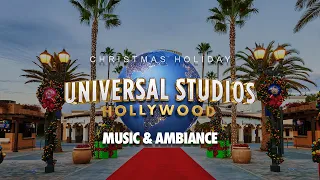 Universal Studios Hollywood Christmas Ambiance & Music | Theme Park Sounds & Music Experience
