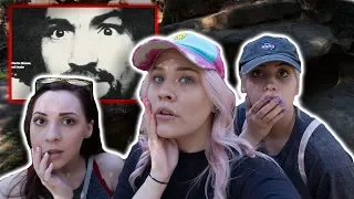 WE FOUND THE SECRET CHARLES MANSON CAVES!! (MAN CAUGHT SCREAMING ON CAMERA)