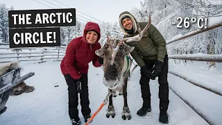 Finland is a winter wonderland! ❄️ Above the Arctic Circle in Rovaniemi