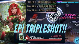 900M dmg EPI does it again!! Triple Oneshot T10 Phase 1-3 Brainiac!! Injustice 2 Mobile