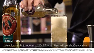 Ginger Rooster kokteiļa recepte ar Rooster Rojo Reposado un Thomas Henry Ginger Ale