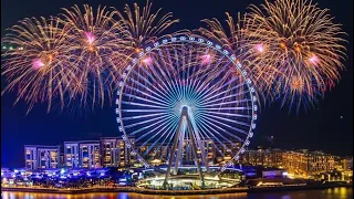 JBR Beach Fireworks | New Year 2023 | Dubai | 4k video
