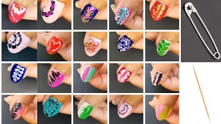 20+ Easy Nail Art Using Safety Pin & Toothpick For Short Nails || Latest Nail Art Compilation 2024