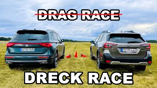 Off-Road Drag Race Seat Tarraco vs. Subaru Outback - 1/4 Mile | carwow I Heute wird's dreckig! |