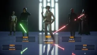 SWBF2:  Another glitch unlocked.  A blue floor instead of the reflecting floor on the scoreboard.